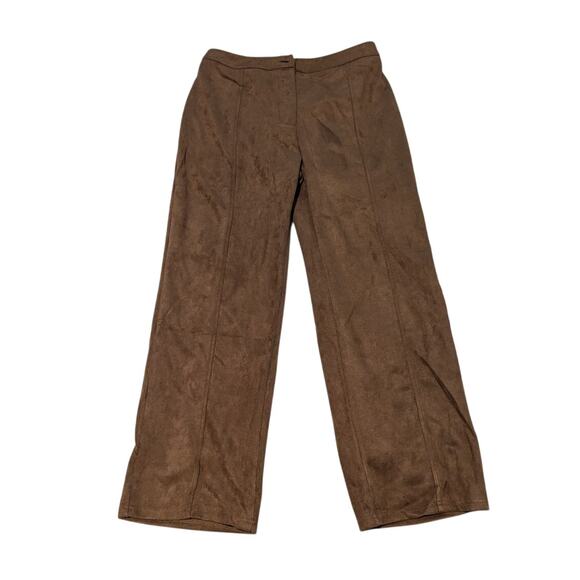 Zolucky Brown Women's Suede Pants - Picture 2 of 6